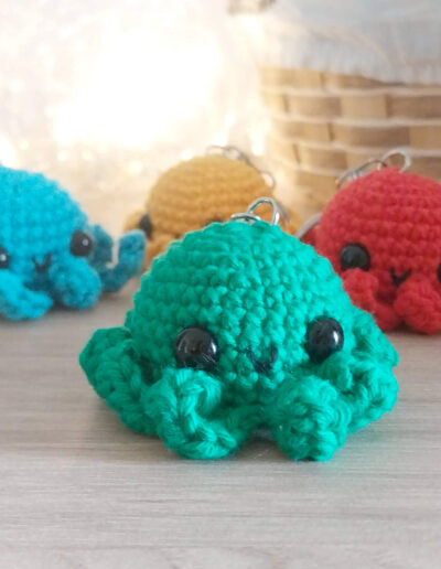 Porte clé poulpe vert